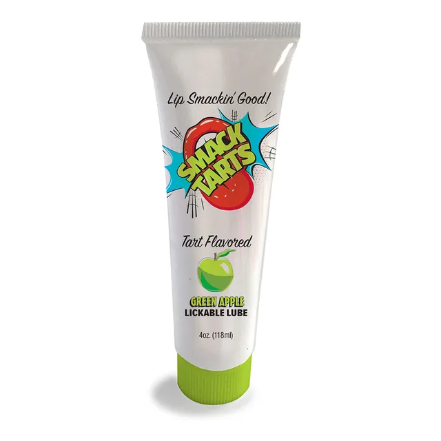 white Smack Tarts Green Apple 4 oz tube with green cap and apple graphic