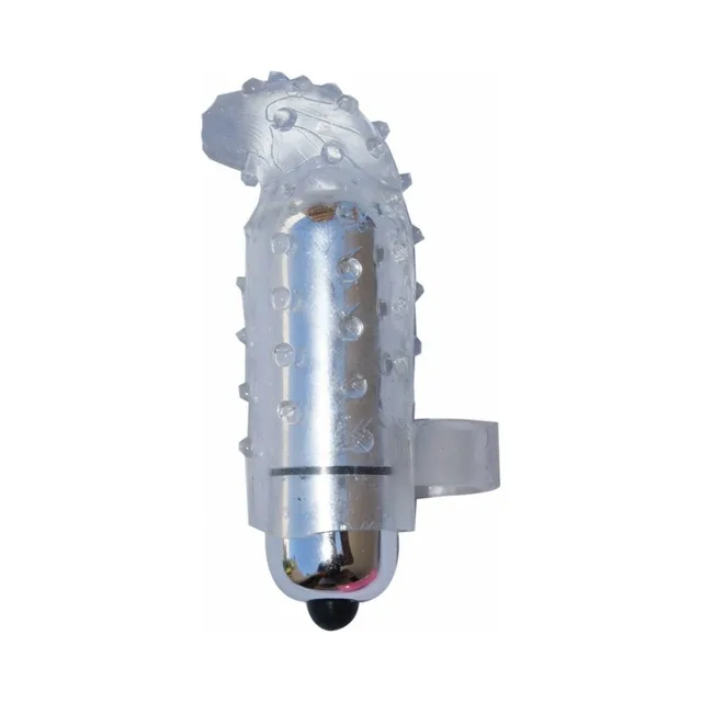 Frisky Fingers Clear clear textured sleeve and silver motor close-up