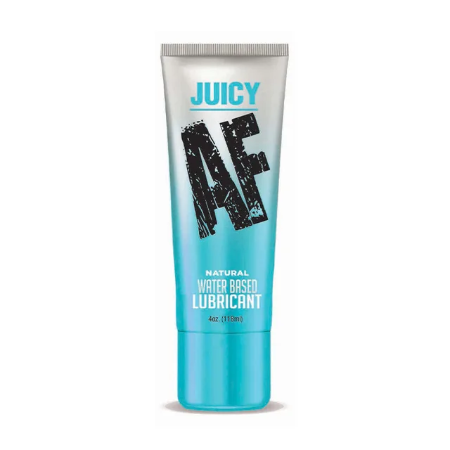 Juicy AF Natural 4 oz silver and turquoise squeeze tube