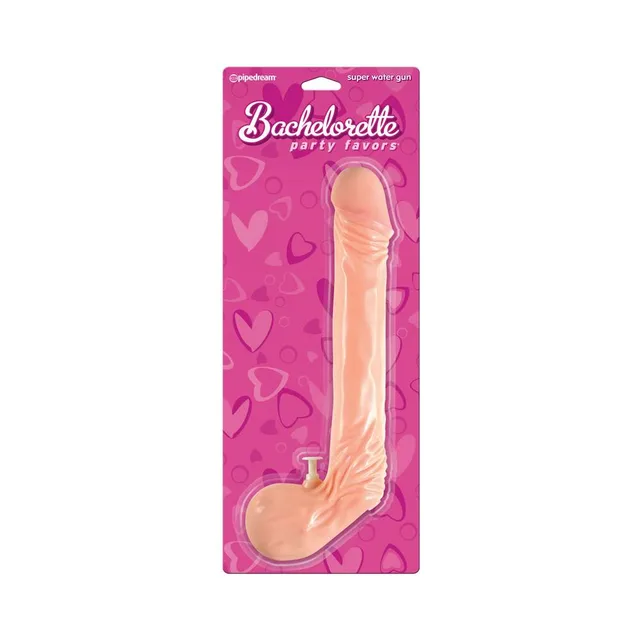 Beige Pecker Super Water Gun in pink retail packaging