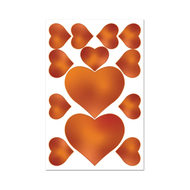 Caramel amber-brown edible heart pasties and wrap sheet