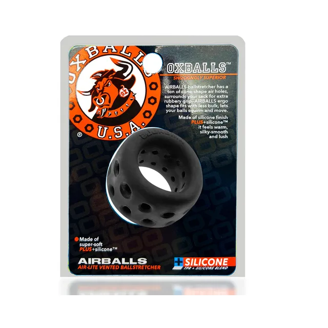 black OxBalls Airballs vented ball stretcher on retail card
