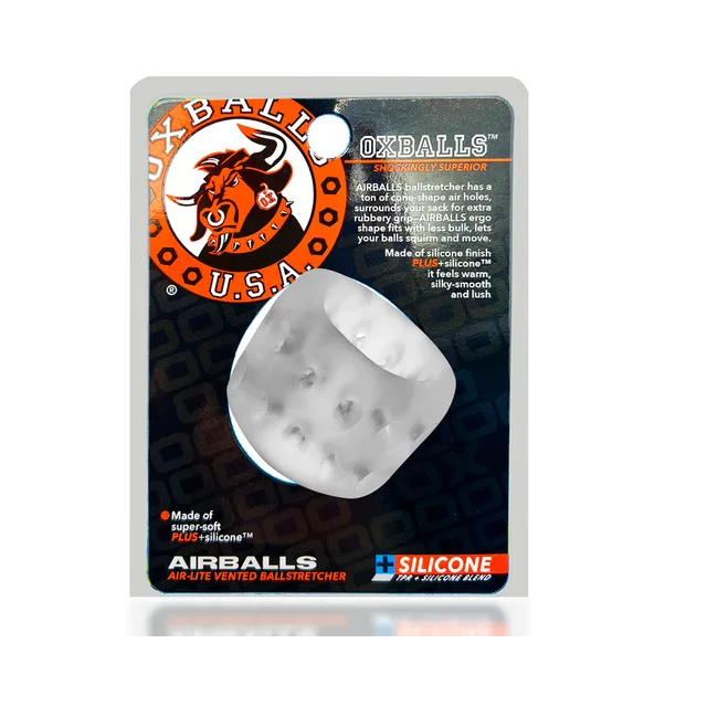 translucent OxBalls Airballs vented ball stretcher on retail card