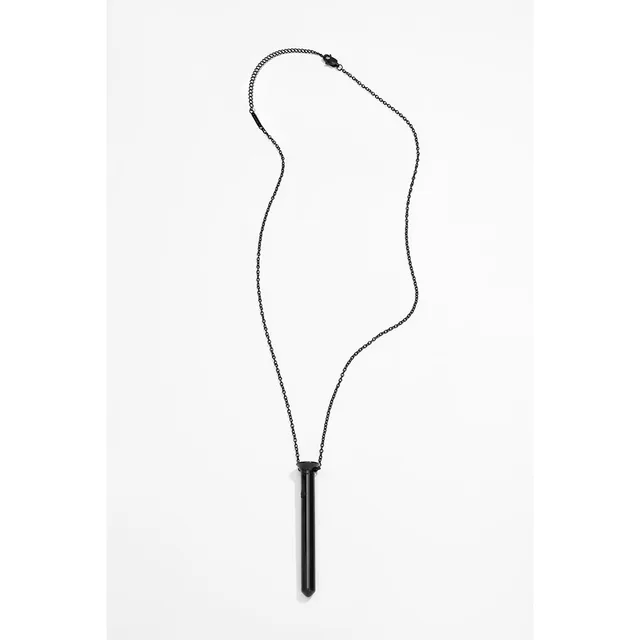 Full black chain and Vesper Mini cylindrical pendant