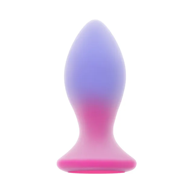 Evolved Paradise Plug pink and lavender remote anal vibrator straight front view