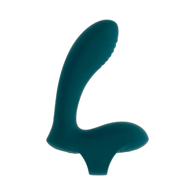 side view of deep teal Playboy curved shaft and external arm