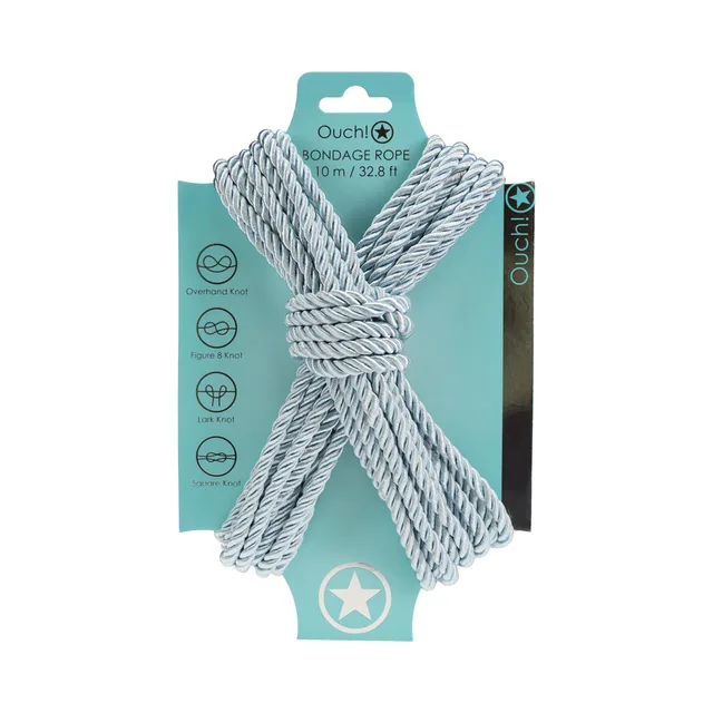 Shots Ouch powder blue 10 m twisted nylon bondage rope