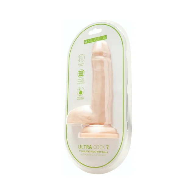 Me You Us Ultra Cock 7-inch dual-density dildo blister pack