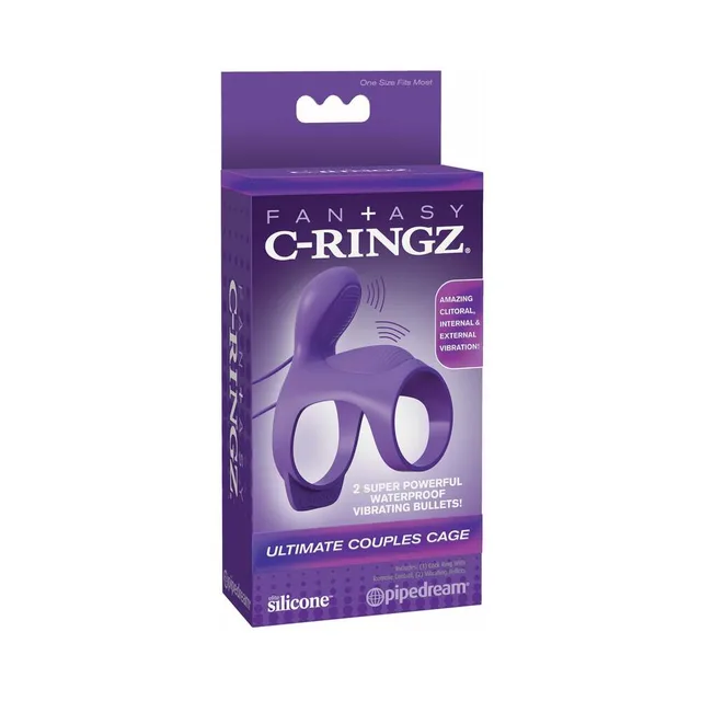 Fantasy C-Ringz Purple Couples Cage purple retail box front
