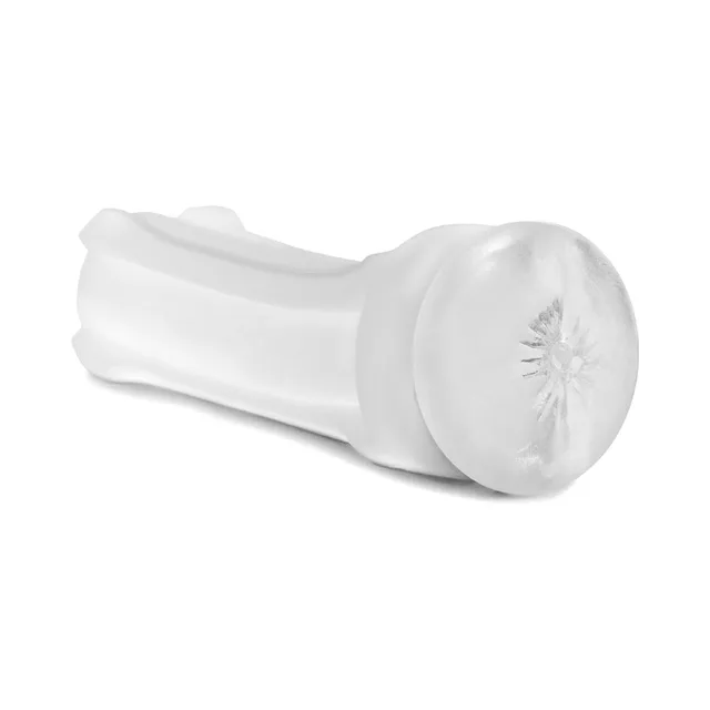 Clear ass-opening sleeve removed from transparent cup