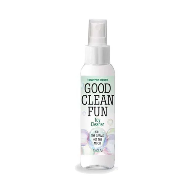 Good Clean Fun Eucalyptus 2 oz clear bottle with white spray pump
