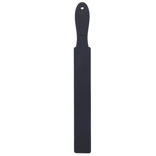 Upright black Tantus Snap Strap paddle with long rectangular panel