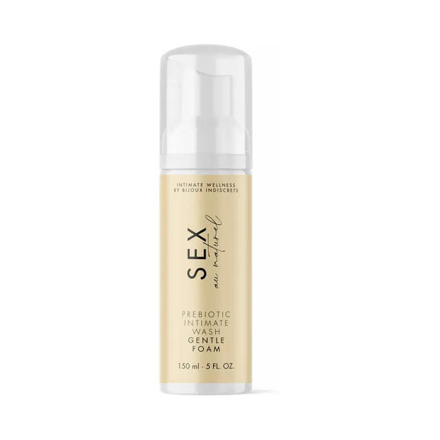 Sex Au Naturel Prebiotic Intimate Wash 5 oz front view of capped white bottle