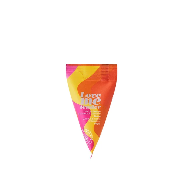 Love to Love Mojito massage oil sachet front view on white background