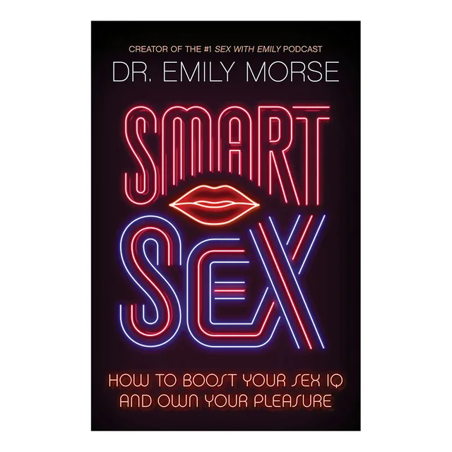 Smart Sex book cover by Dr. Emily Morse with neon red and blue lettering
