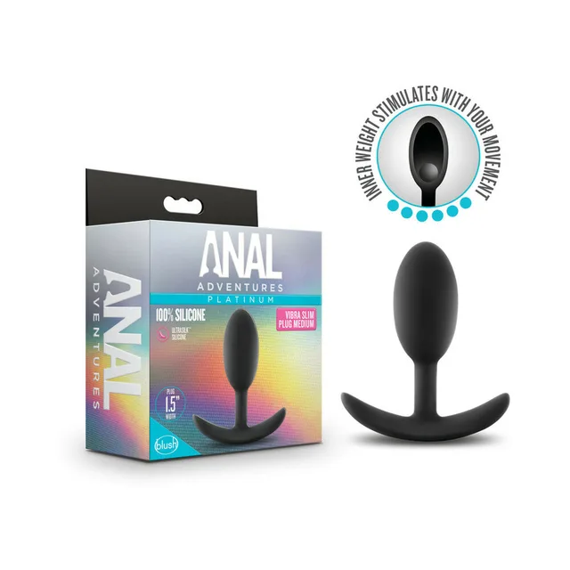 Anal Adventures medium weighted Vibra Slim plug retail box