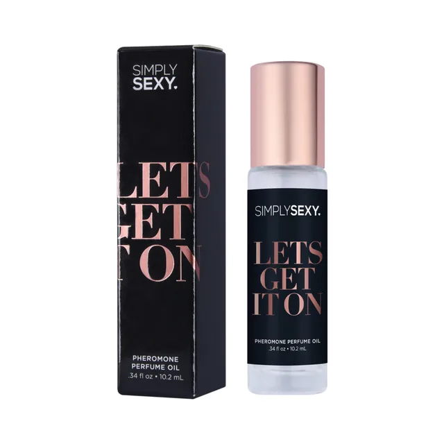 Simply Sexy Let's Get It On roll-on bottle beside black box