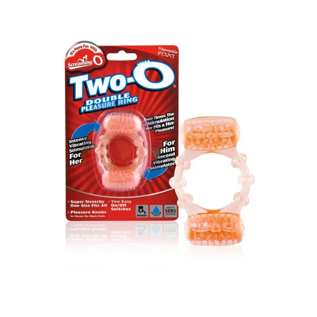 Screaming O Two-O dual light pink rings beside red retail card