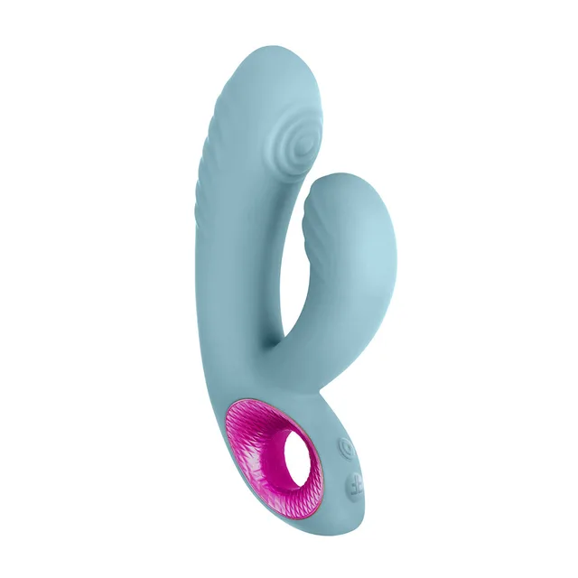 Angled light blue Cora showing two curved textured arms