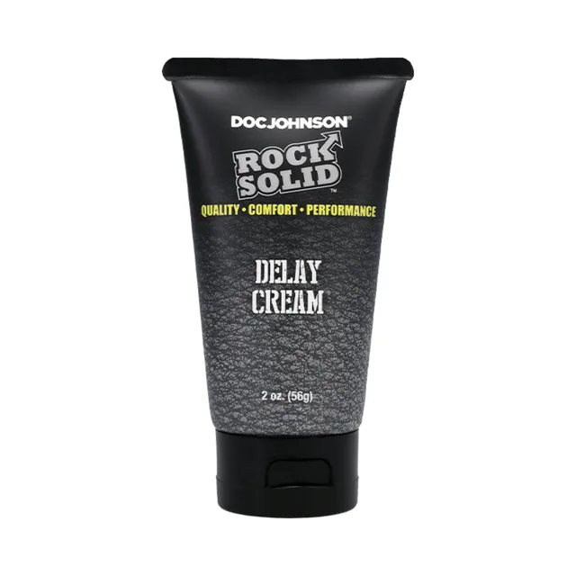 Rock Solid Delay Cream 2 oz black flip-top tube