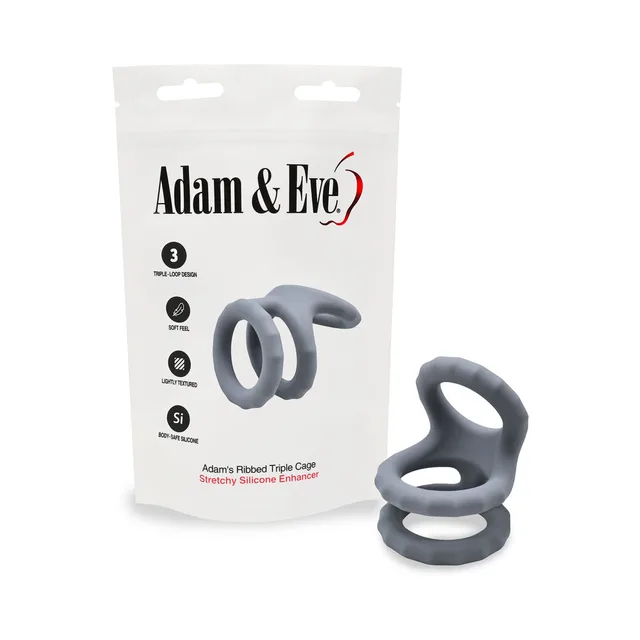 Adam's gray Ridged Triple Cage beside white hanging pouch