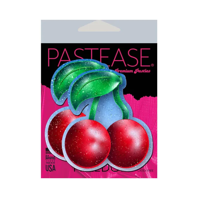 Pastease red glitter cherry nipple pasties package