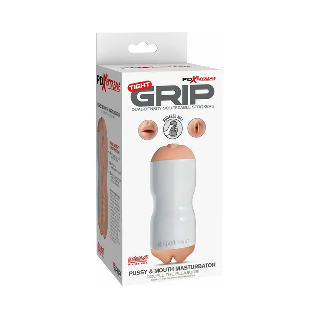 PDX Tight Grip Beige White Masturbator white retail box front