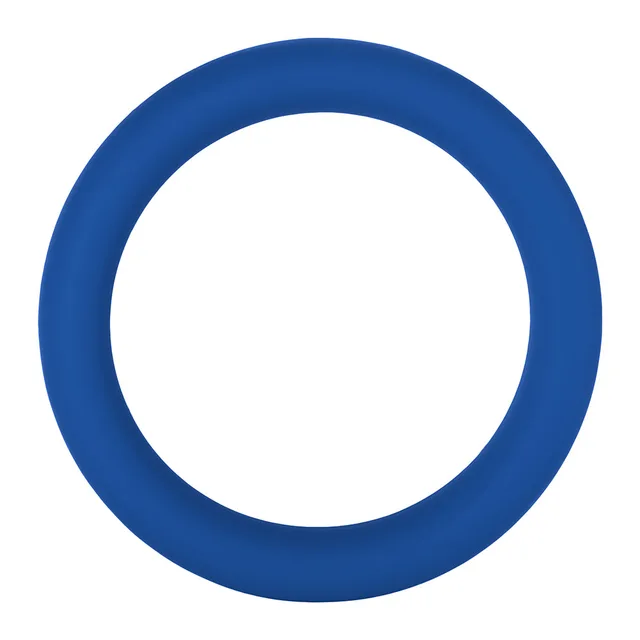 Front view of large blue F-64 wide silicone ring