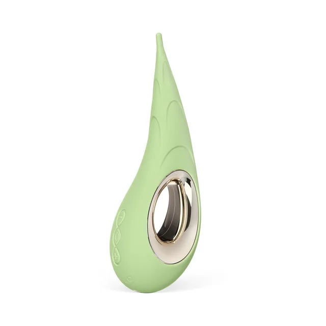 angled front view of green LELO DOT Cruise with metallic oval opening