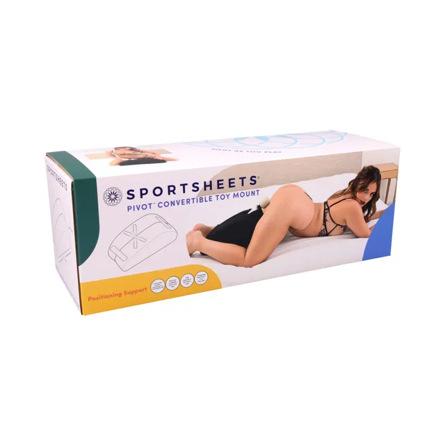 Sportsheets Pivot Convertible Toy Mount pictured as black foam support on rectangular retail box