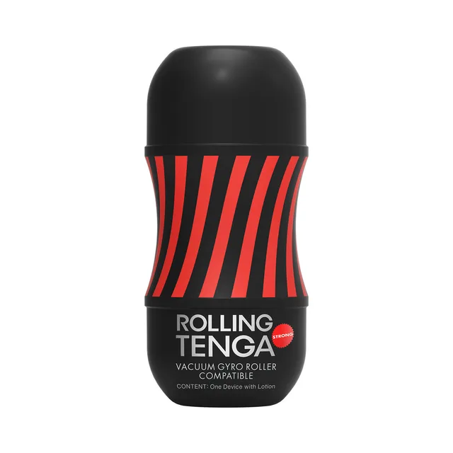 TENGA Rolling Gyro Roller Hard black cup upright front product view