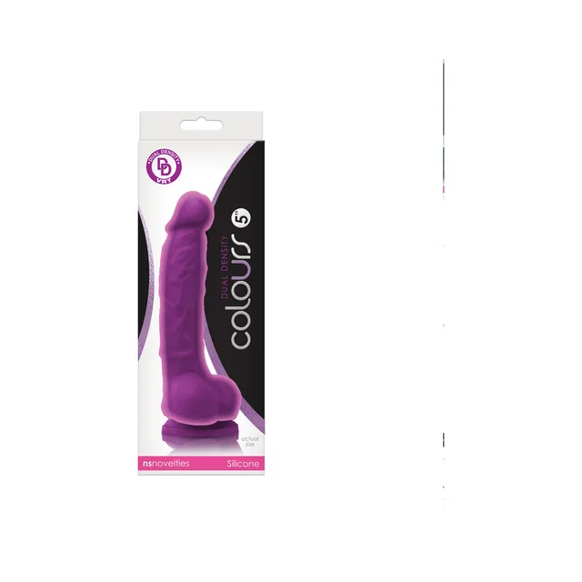 NS Novelties Colours purple 5-inch dildo inside white-and-purple retail box