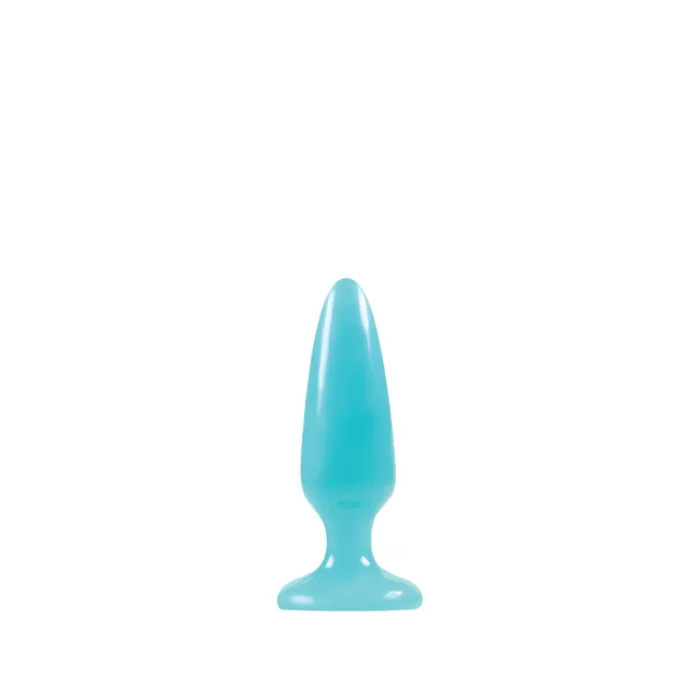 Firefly Small Blue TPE Plug isolated blue elongated plug with flat base
