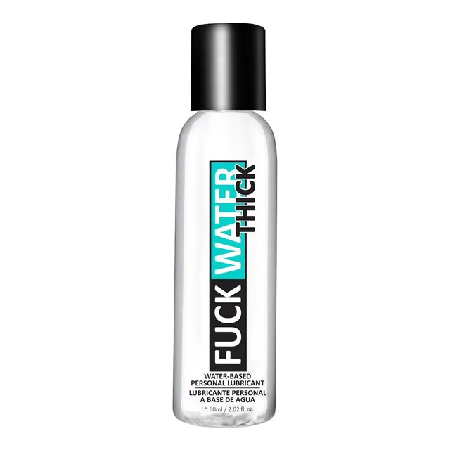 Clear 2 oz Fuck Water Thick lubricant bottle with black cap