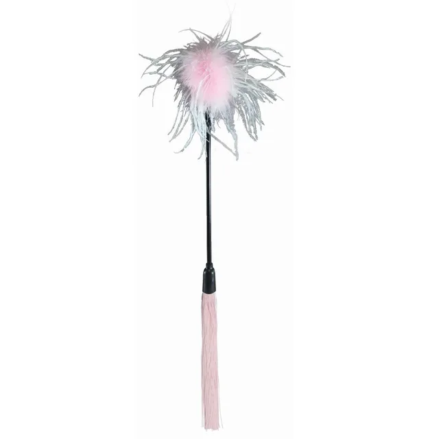 Sex and Mischief Pink Whip and Tickle pink white feather end and pale pink tassel