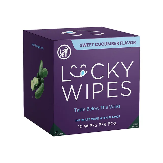 Purple Sweetums Lucky Wipes sweet cucumber flavor 10-count box