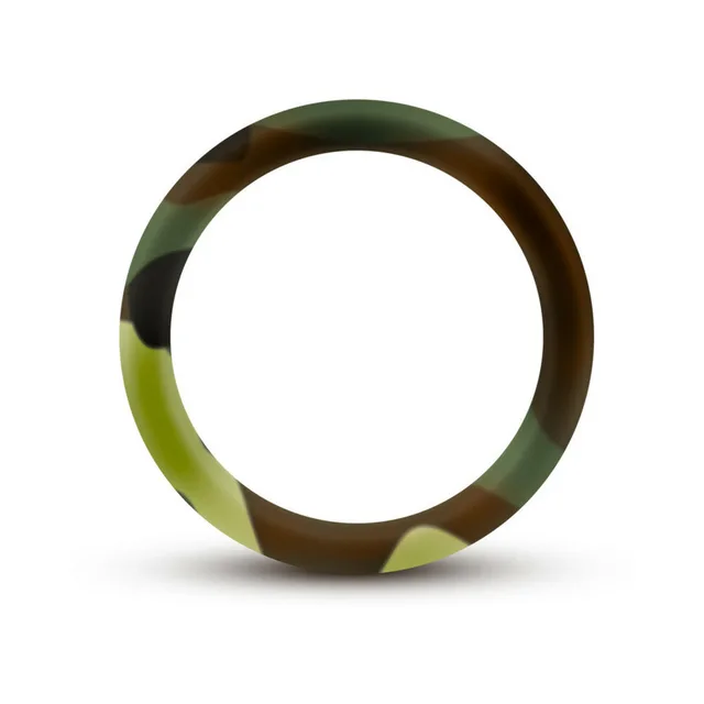 Blush Performance Camo green silicone ring flat front view showing circular opening