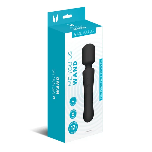 Me You Us black 12-mode silicone wand retail box