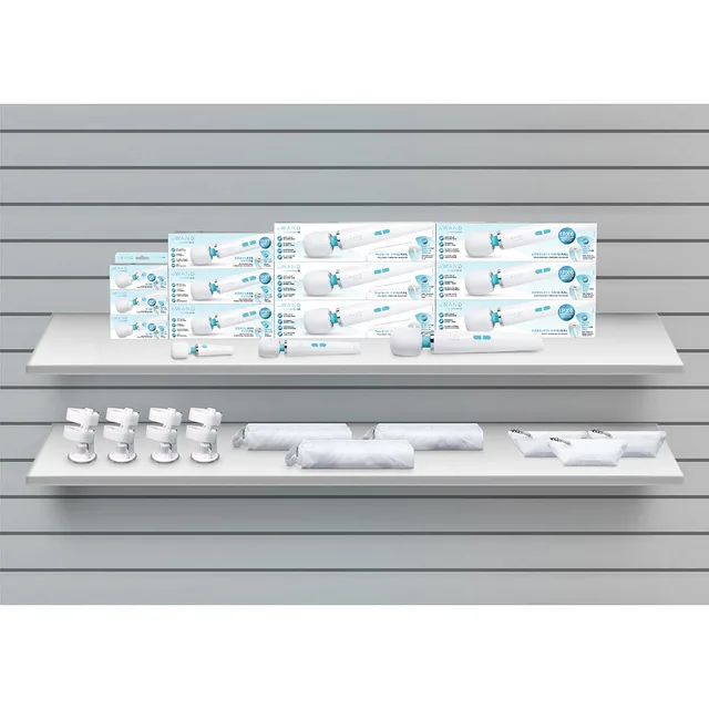 Le Wand Classique Bundle arranged as white retail wall display