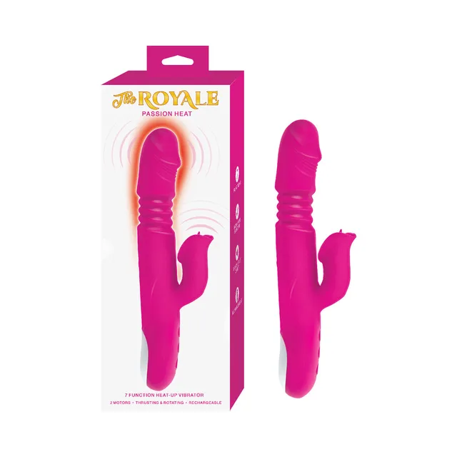 Pink Nasstoys Royale Passion Heat dual-ended vibrator beside retail box