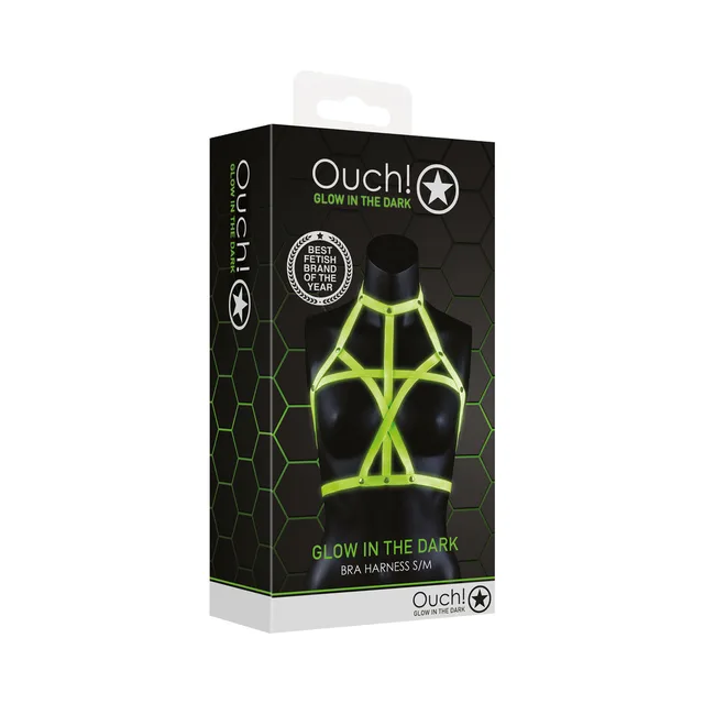 Ouch neon-green bra harness S/M retail box