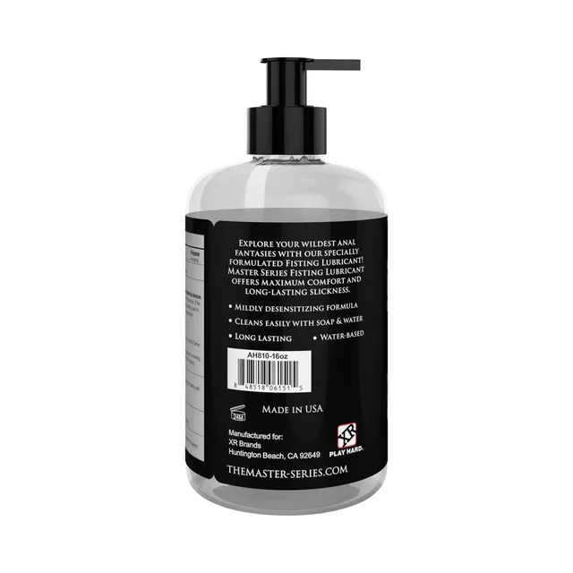 Front view of 16 oz clear Master Series lubricant pump bottle