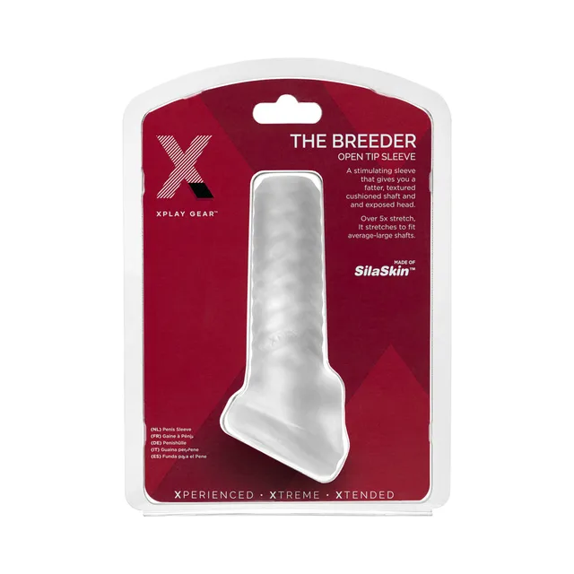 Perfect Fit XPlay Breeder clear ribbed sleeve in red retail package