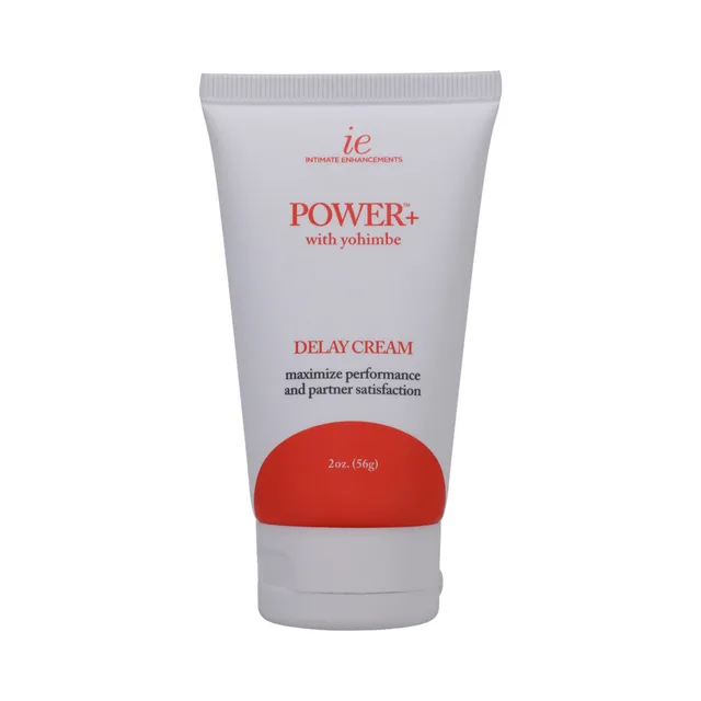 Power Plus Delay Cream white tube with red lower label