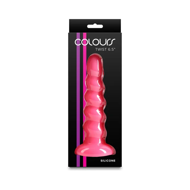 NS Novelties Colours Twist pink beaded dildo inside the black hanging retail sleeve