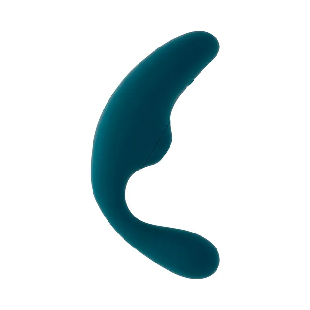side view of teal Playboy Charmer curved shaft and rounded arm