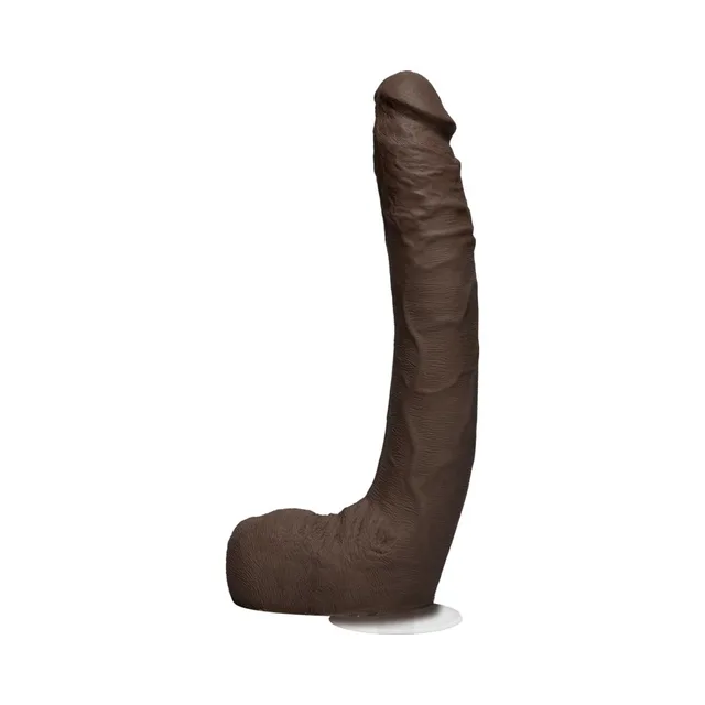 Brown Jax Slayher ULTRASKYN dildo in side profile