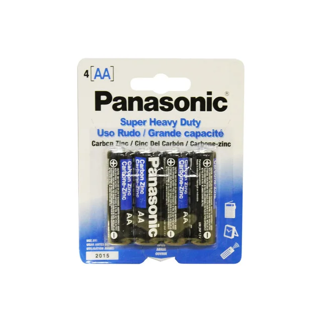 Panasonic four-pack of Super Heavy Duty AA batteries in blister card
