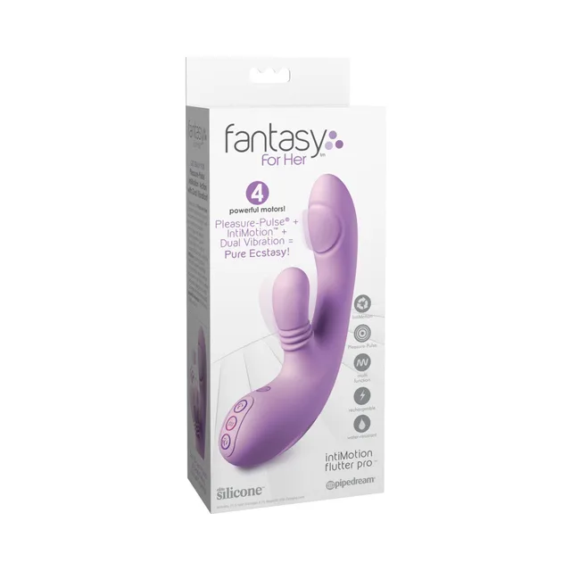 Fantasy For Her intiMotion Flutter Pro purple massager white retail box front