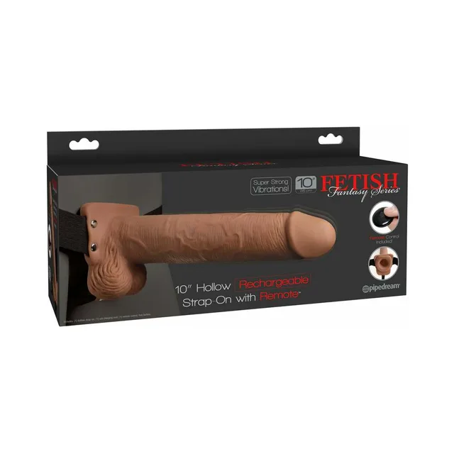 Pipedream ten-inch tan hollow strap-on retail box